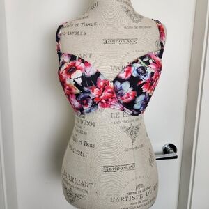 Vintage Floral Pushup Bikini Top